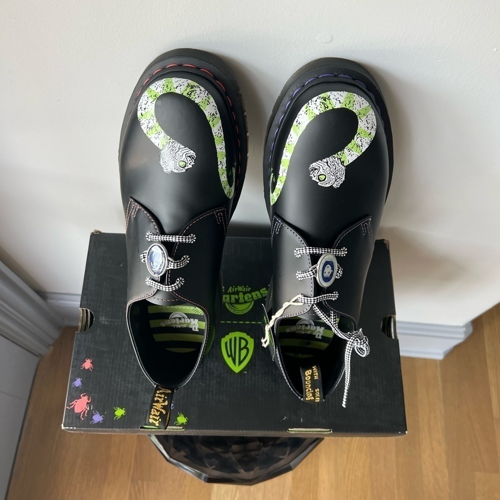 DR MARTENS 1461 WB BEETLEJUICE SMOOTH LEATHER OXFORD SHOES - Picture 4 of 16